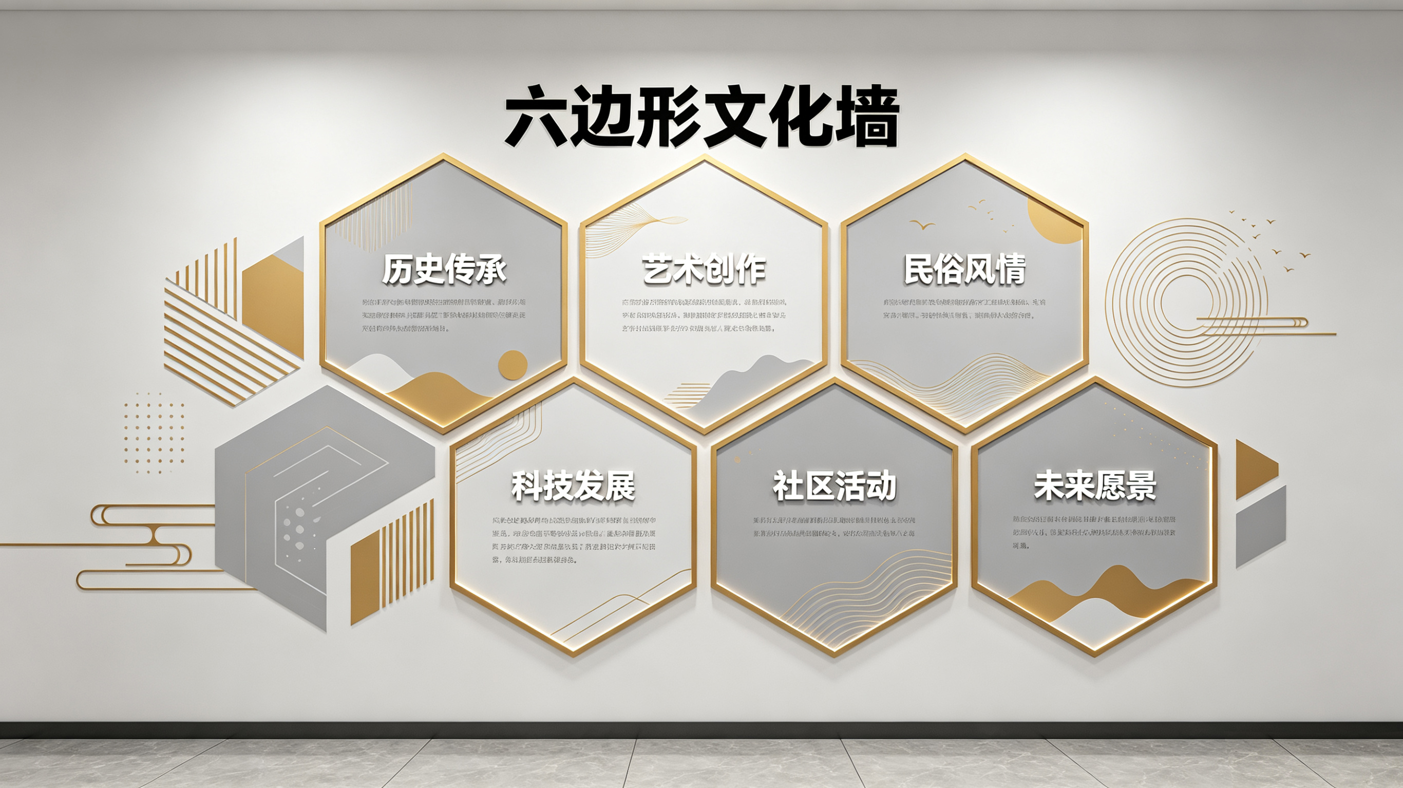 兴安企业文化墙 | 六边形信息美学